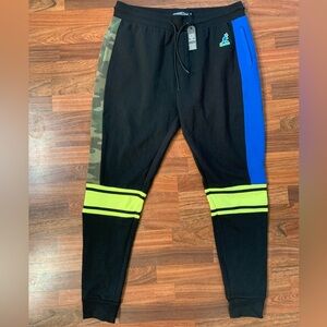 Kangol Original Joggers Born British Sweatpants Men's XXL Black Blue Camo NWT!